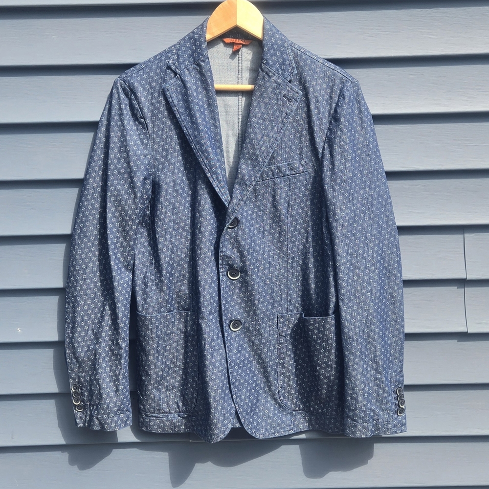 Men's Blue Patterned Blazer